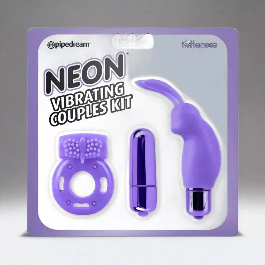 Pipedream Neon 3-Piece Silicone Vibrating Couples Kit