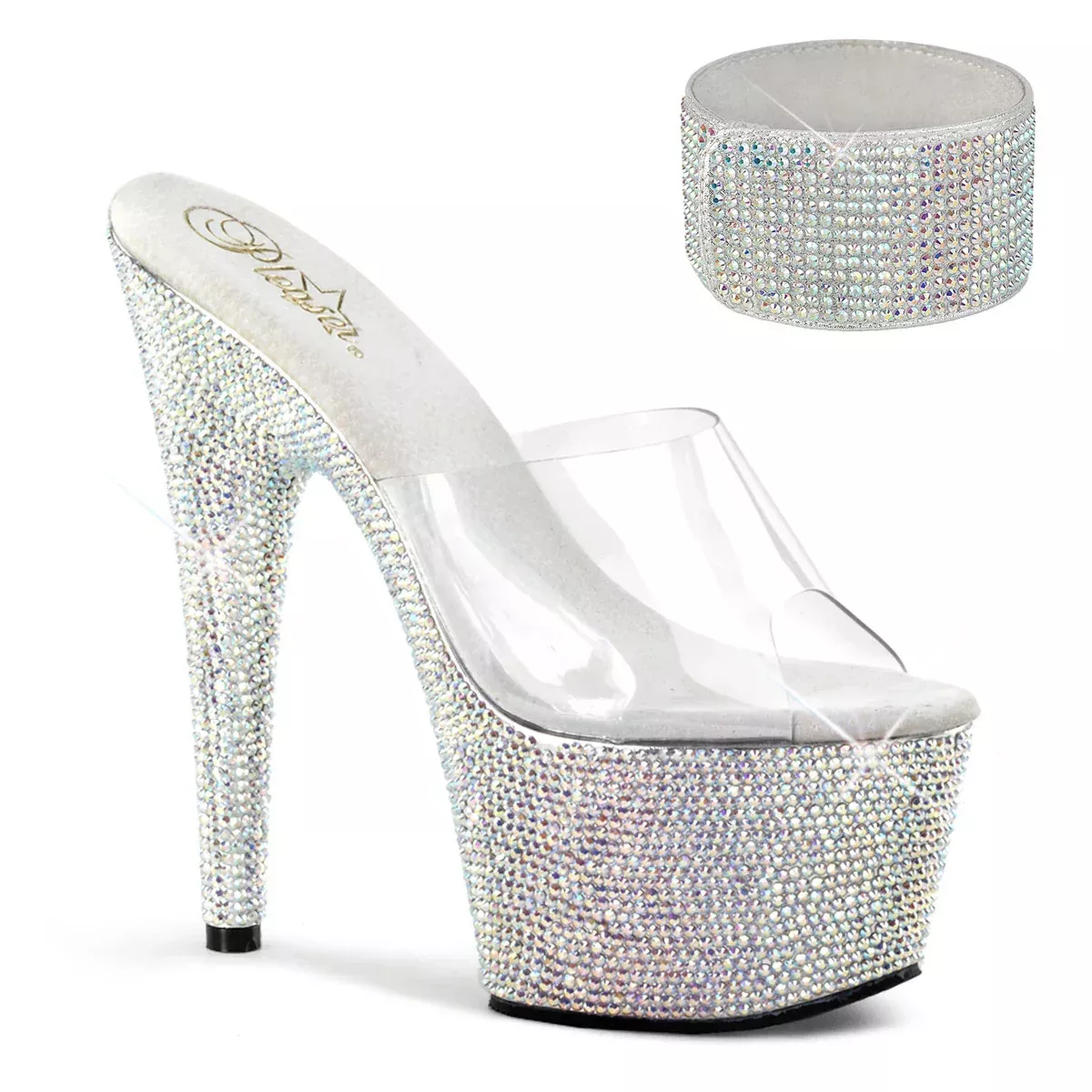 Plartform Sandals Bejeweled 7" Heel
