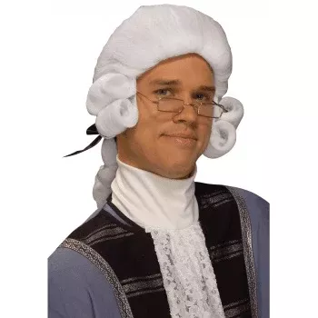 Platinum White Colonial Man Wig