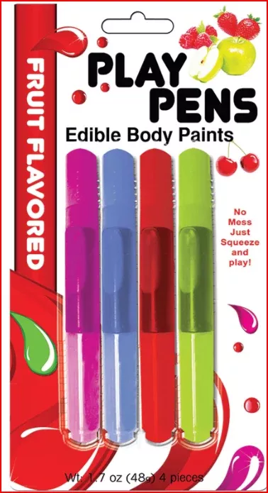 Play Pens Edible Fruit Flavored Body Pens (4 Pack)