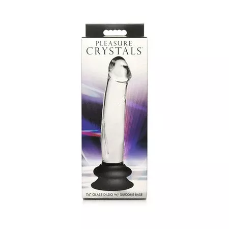 Pleasure Crystals Glass Dildo with Silicone Base
