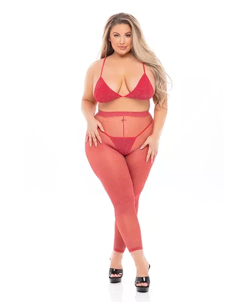 Plus Size Tall Order Red Legging Set Red