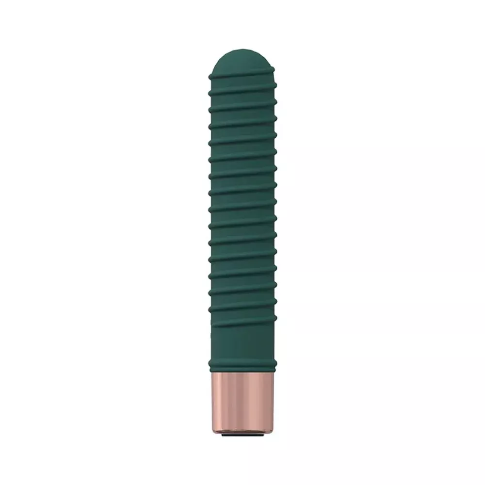 Poise 10 Speed Ribbed Silicone Mini Vibrator - Forest Green