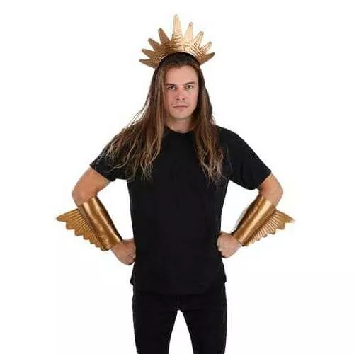 Poseidon Costume Kit w/ Crown & Wrist Accessories