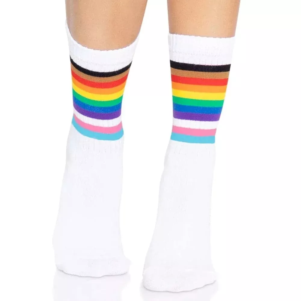 Pride Rainbow Stripe Crew Socks