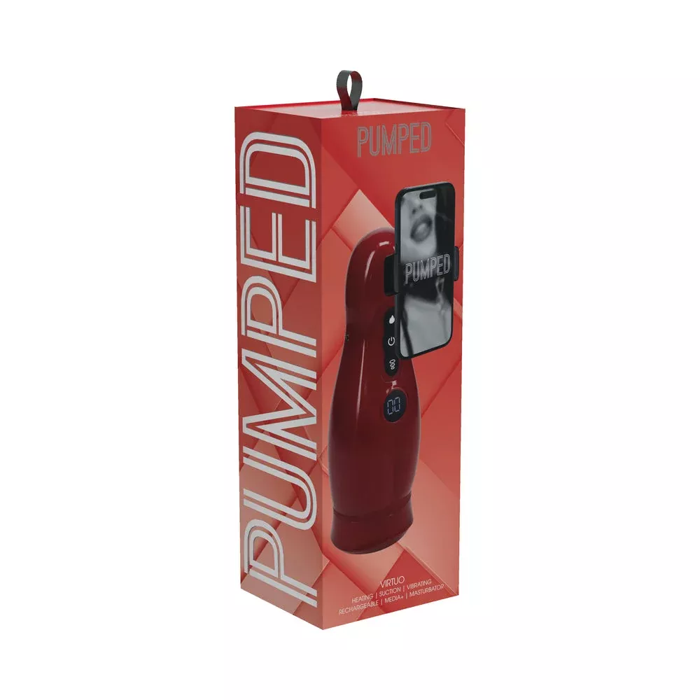 PUMPED Virtuo Masturbator Suction Vibration Phone Attachment Metallic Red