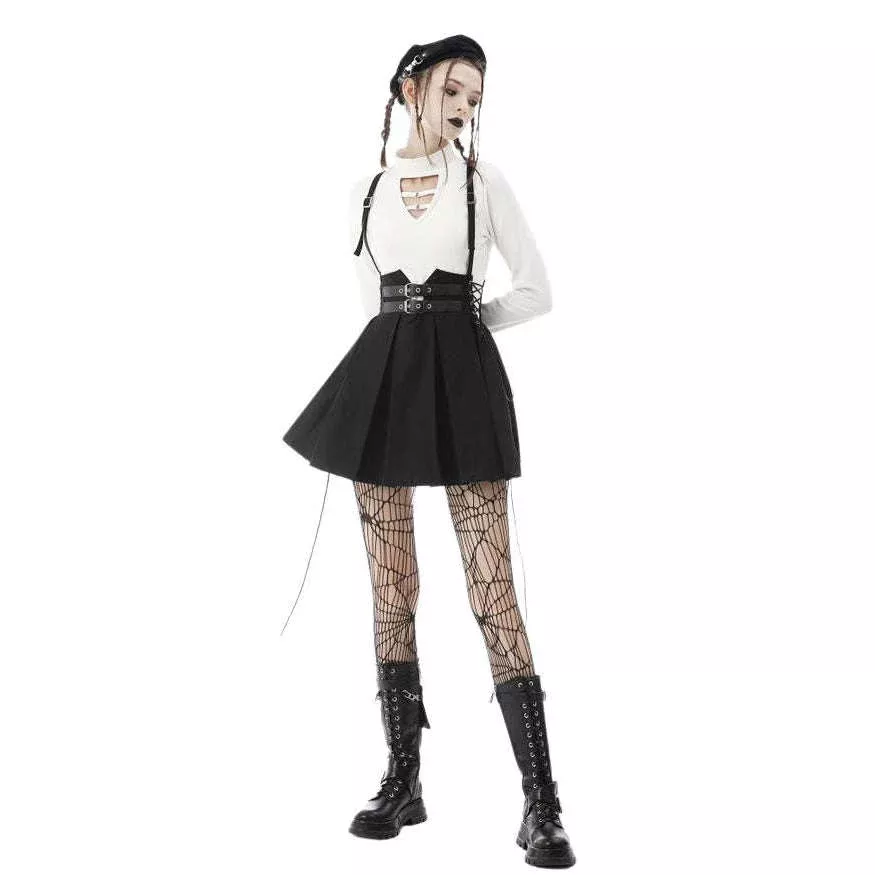 Punk Corset Laced Pleated Harness Skirt