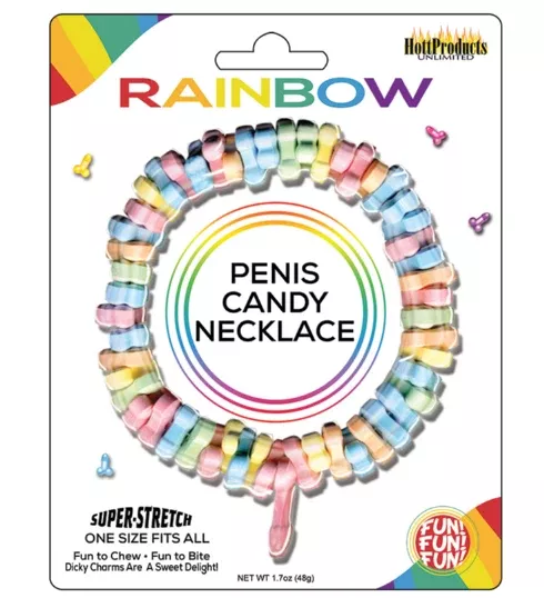 Rainbow Penis Candy Necklace