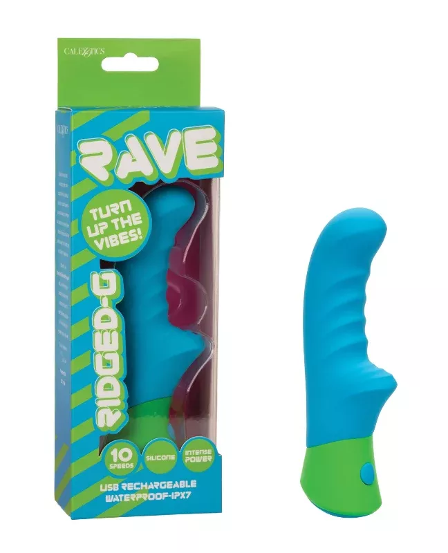 Rave Ridged-G G-Spot Vibrator Blue/Green