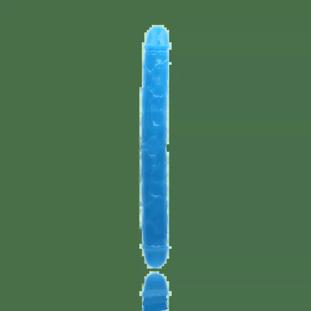 Realrock 15" Slim Double Gid Dildo - Neon Blue