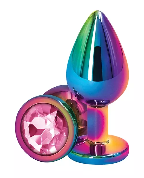 Rear Assets Multicolor Pink Medium Anal Plug