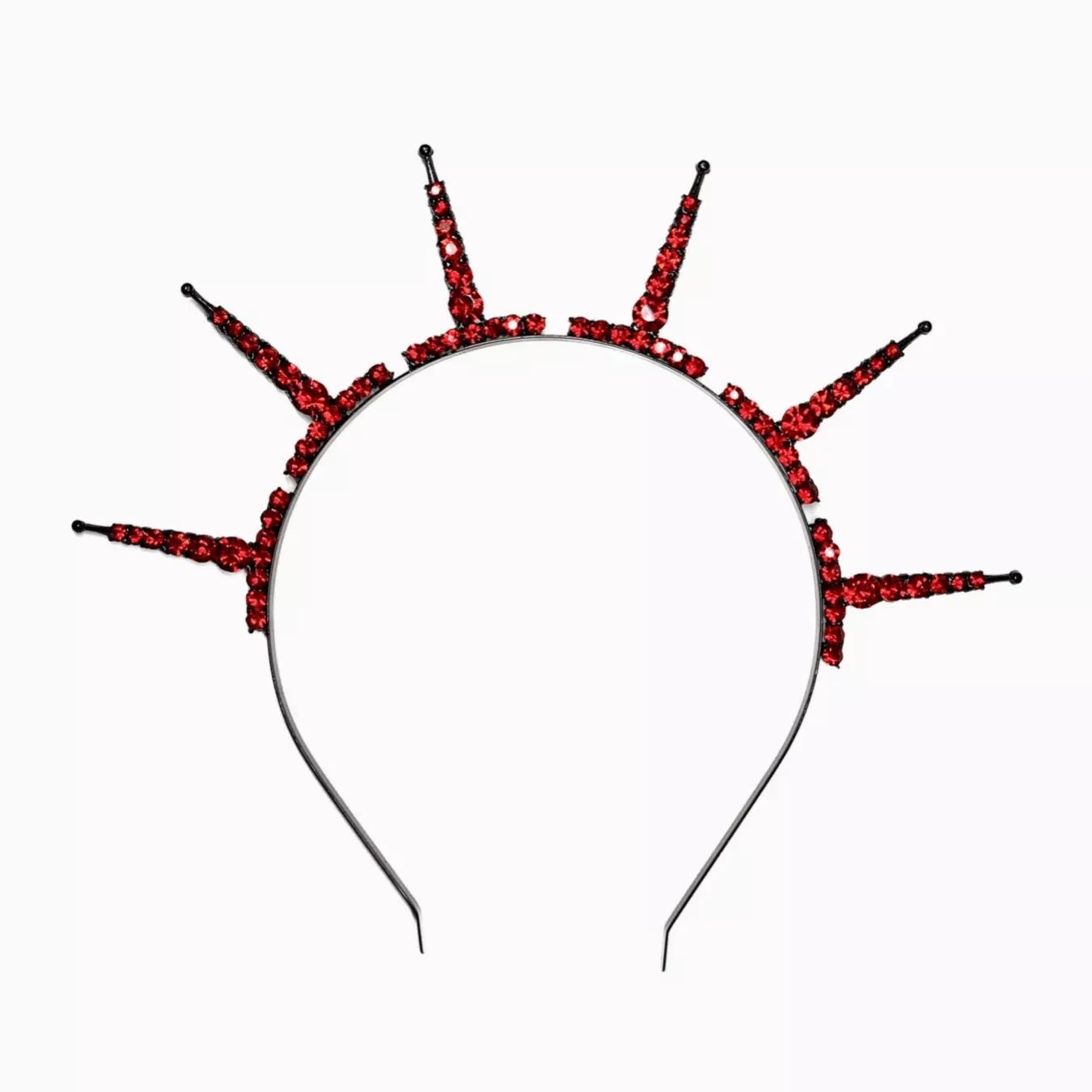Red and Black Sunburst Spiked Crystal Headband