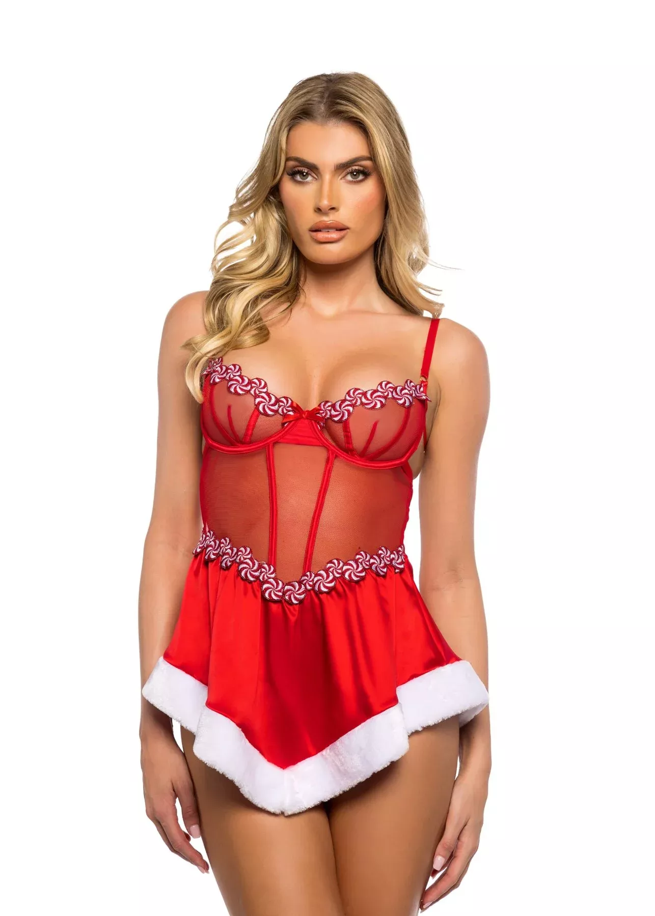 Red Peppermint Kiss Babydoll