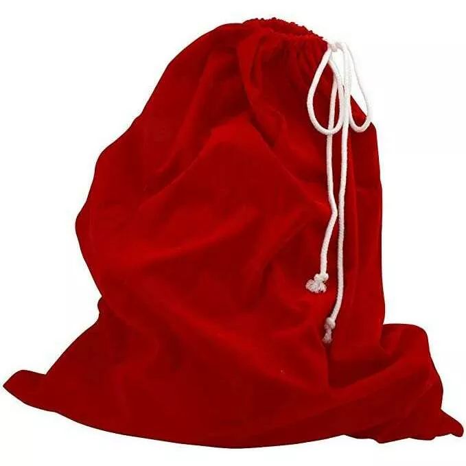 Red Velvet Santa"s Toy Bag