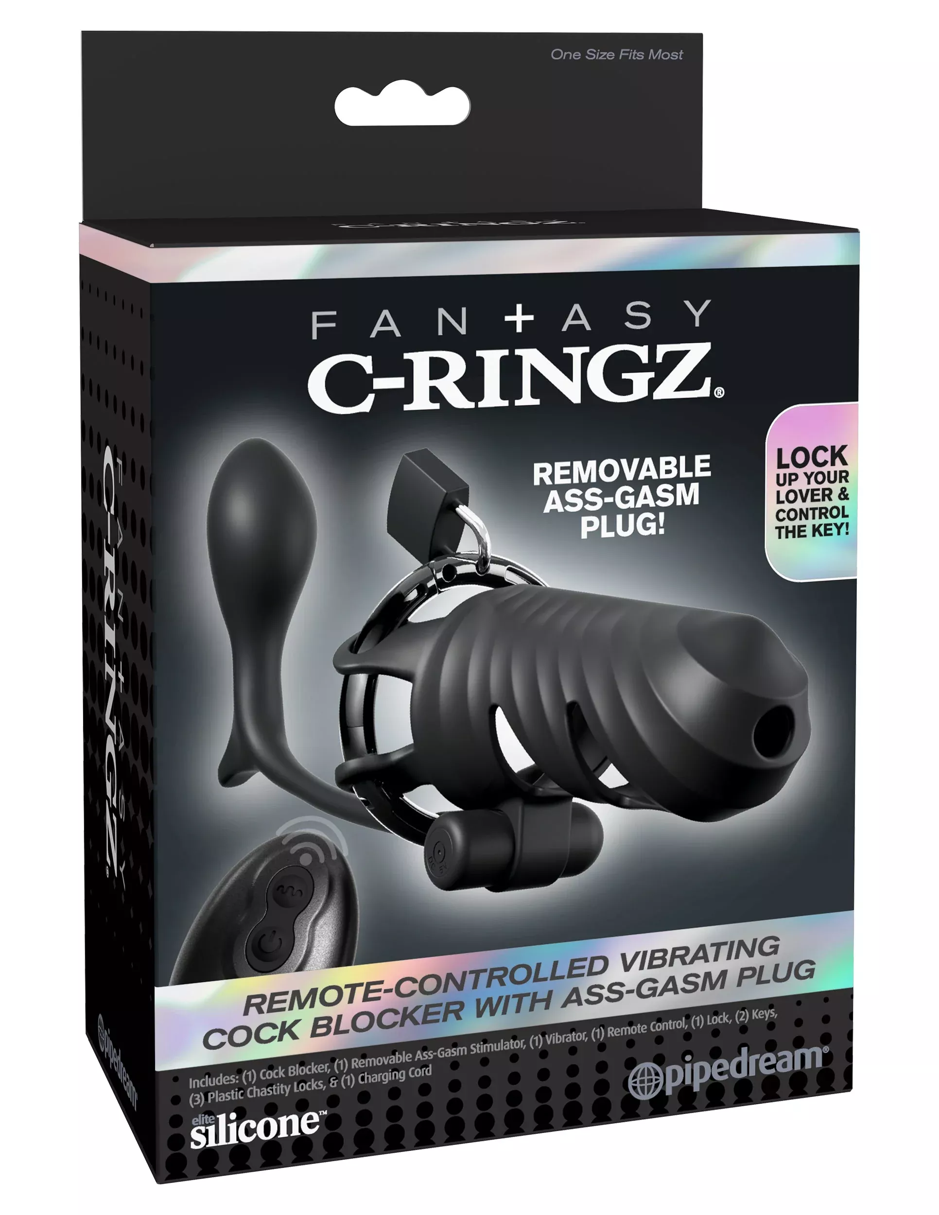 Remote-Controlled Vibrating Cock Blocker with Ass-Gasm Plug