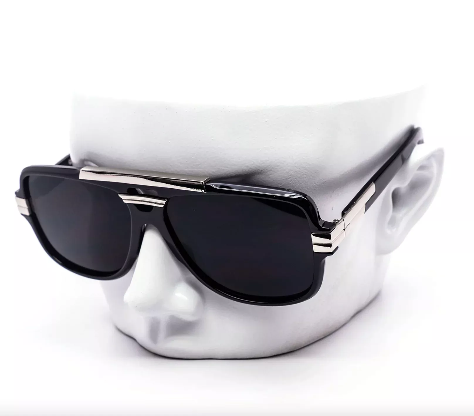 Retro Metal Brow Bar Shield Aviator Sunglasses