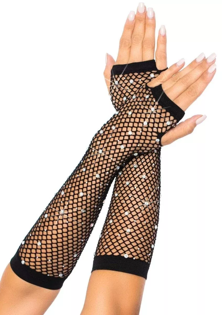 Rhinestone Fishnet Arm Warmers - LEG AVENUE