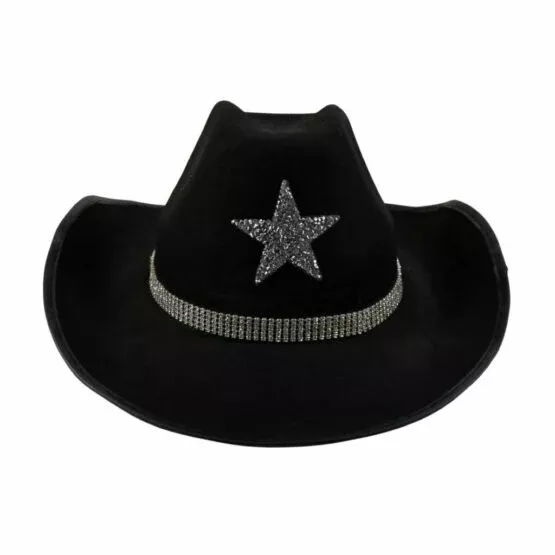 Rhinestone Star Black Cowboy Hat