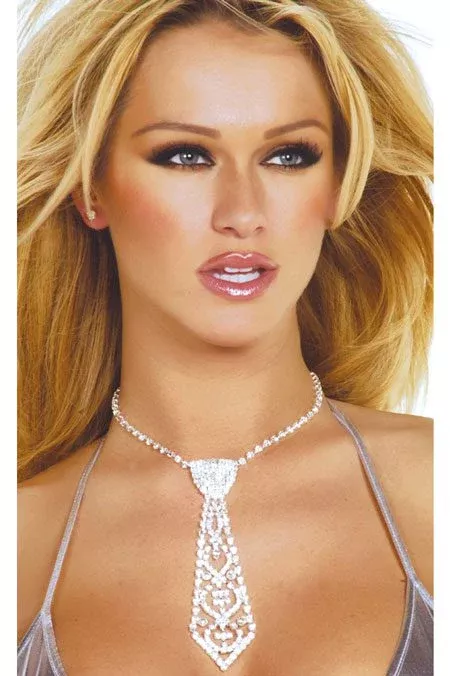 Rhinestone Tie-Shaped Necklace
