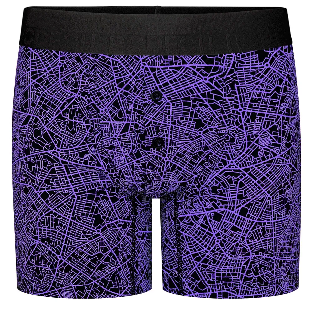 Rise Button Fly Boxer+ Harness - Geometric Purple