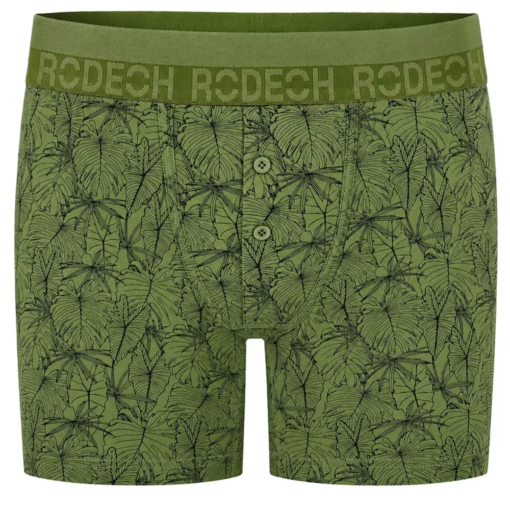 Rise Button Fly Boxer+ Harness - Verdant Leaves Green