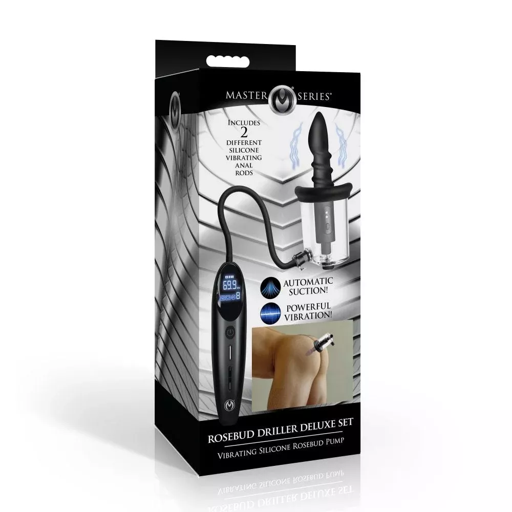 Rosebud Driller Deluxe Set Vibrating Silicone Rosebud Pump