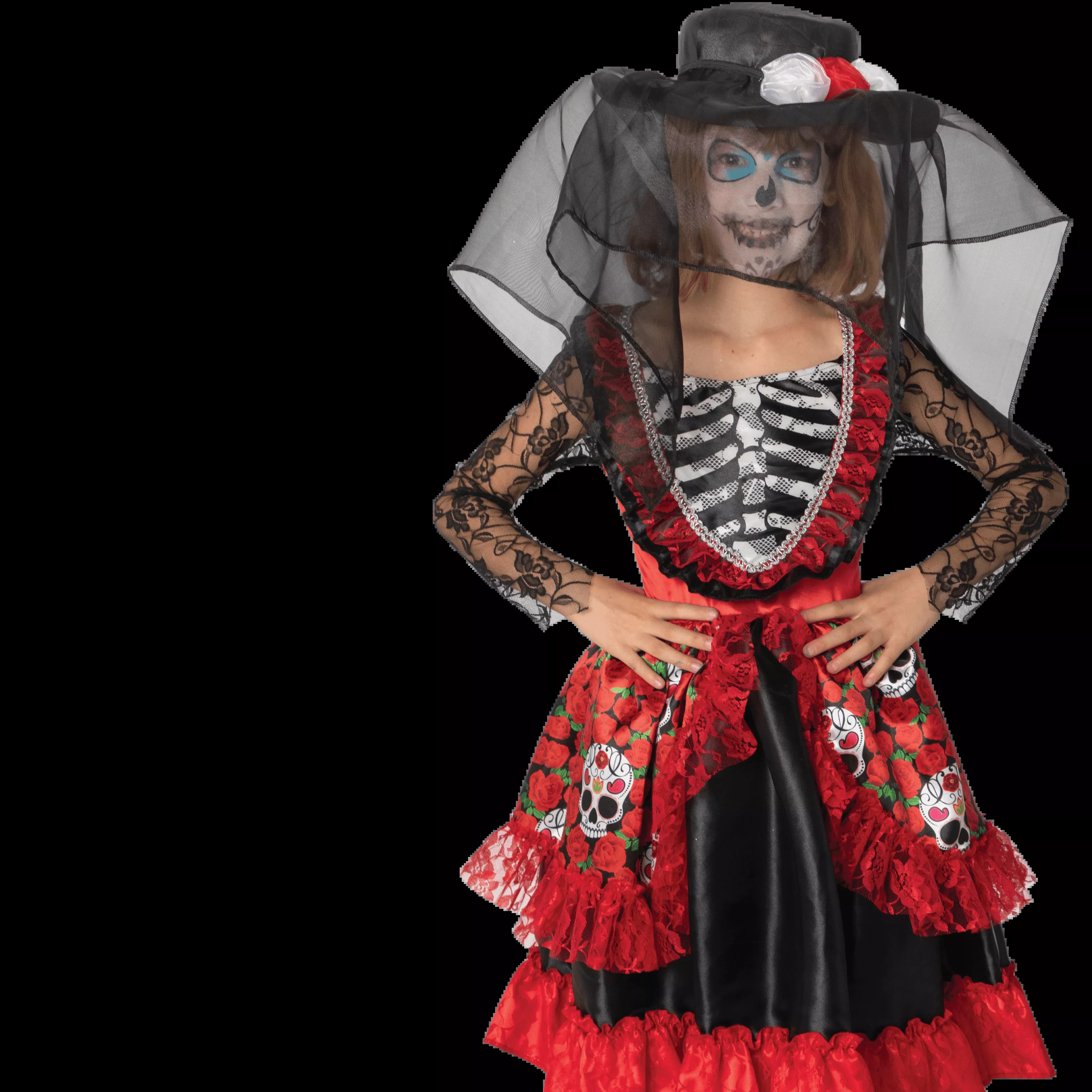 Roses & Skull Catrina Child Costume