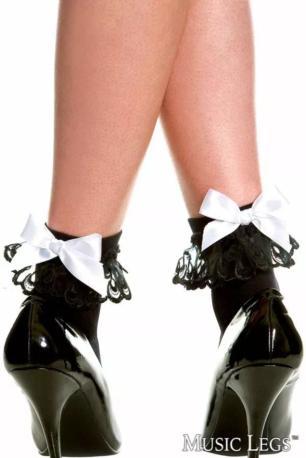 Ruffle Bow Ankle Hi