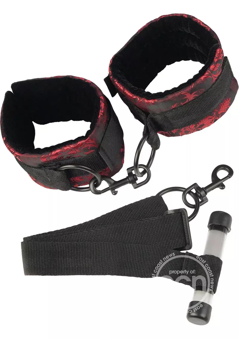 Scandal Over The Door Cuffs - Red/Black