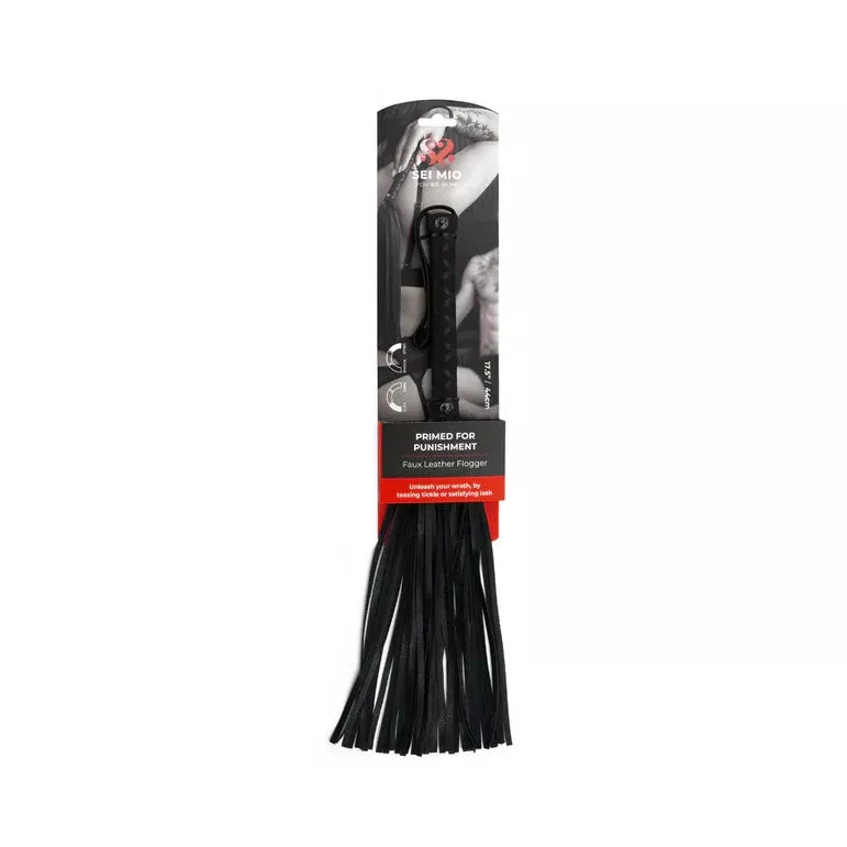 SEI MIO Primed for Punishment – Faux Leather Flogger for Sensory Play