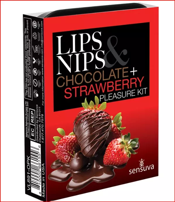 Sensuva Lips and Nips Pleasure Kit Chocolate Strawberry