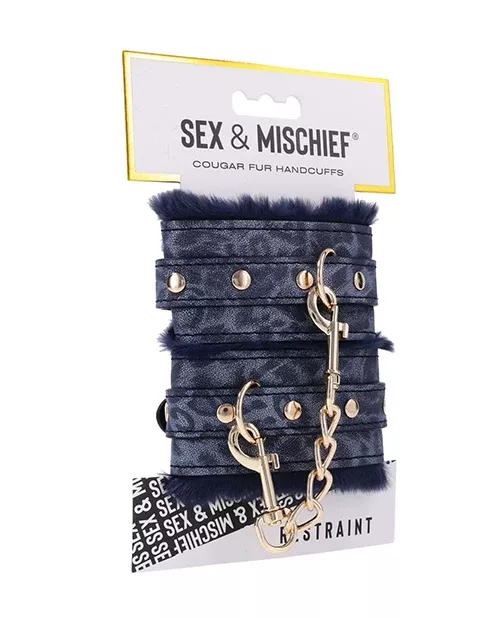 Sex & Mischief Cougar Fur Handcuffs
