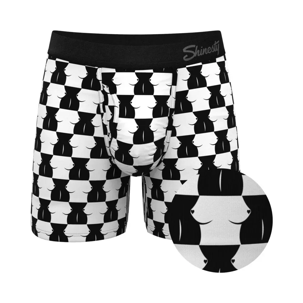 Shinesty The Chest Mate Checkered Ball Hammock Pouch Underwear with Fly S
