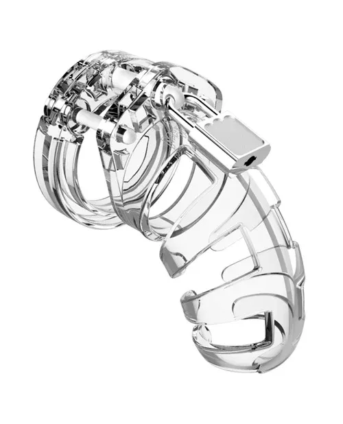 Shots ManCage Model 02 Adjustable 3.5 in. Chastity Cock Cage Clear