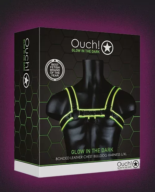 Shots Ouch Glow In The Dark Bulldog Harness
