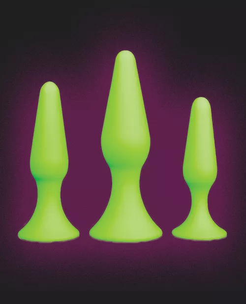 Shots Ouch Glow In The Dark Butt Plug Set