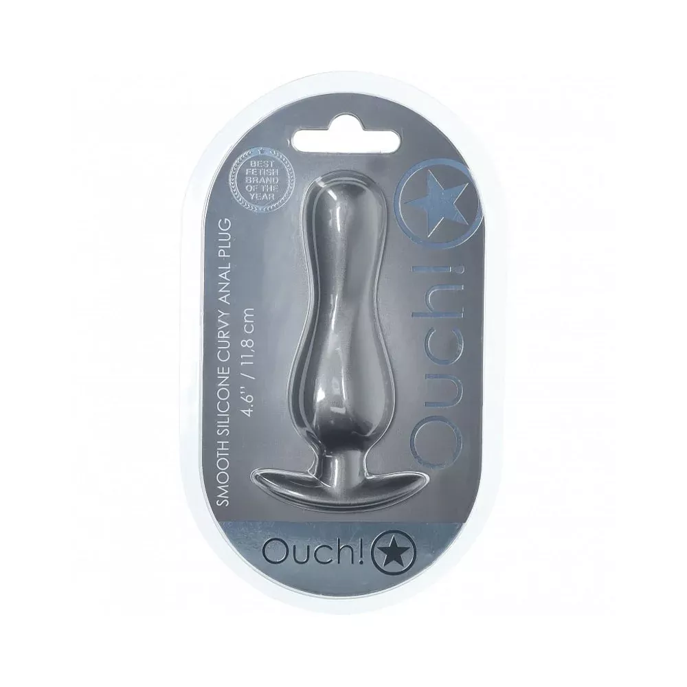 Shots Ouch! Smooth Silicone Curvy Anal Plug 4.6 in.