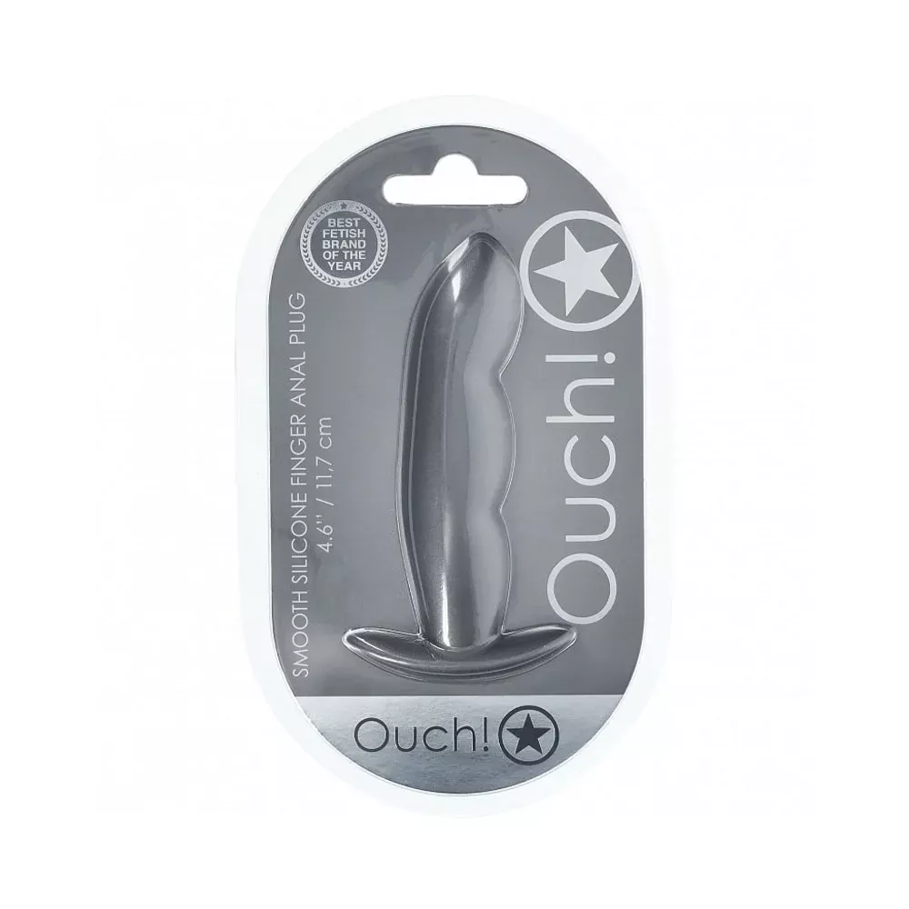 Shots Ouch! Smooth Silicone Finger Anal Plug 4.6 in.