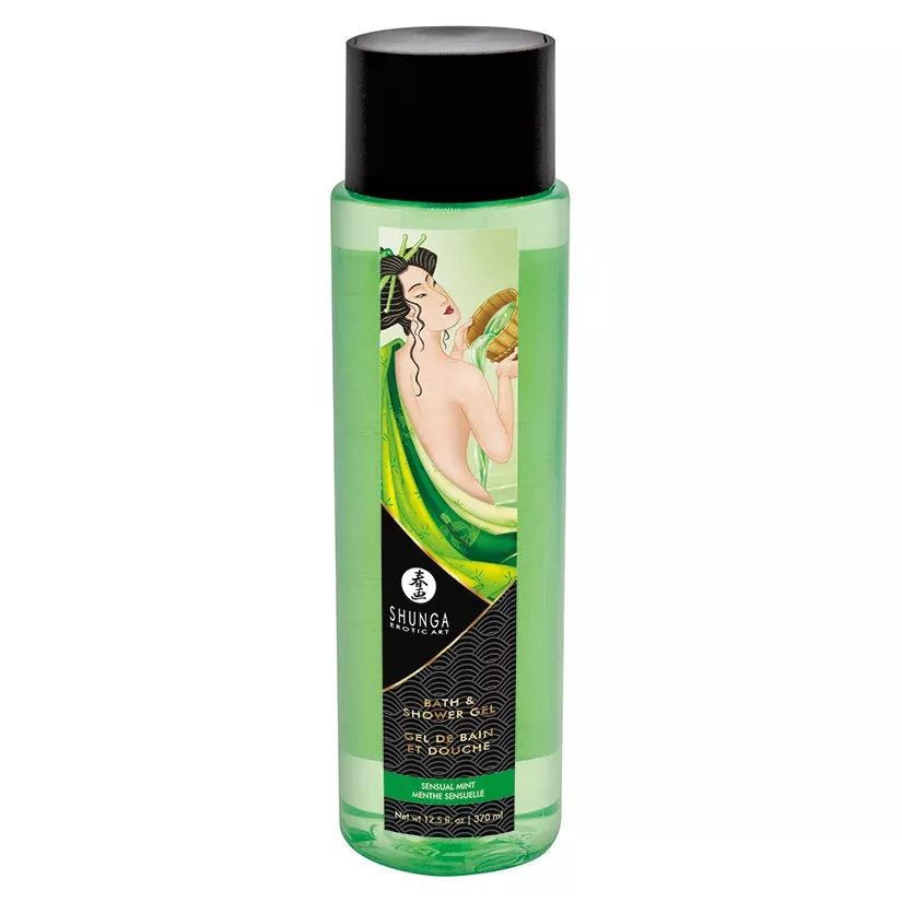 Shunga Kissable Bath and Shower Gel-Sensual Mint 12.5oz