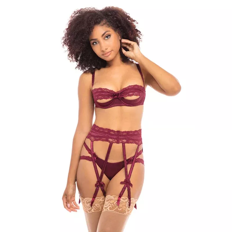 SIENNA 3Pcs Satin and Lace Set - OH LÀ LÀ CHÉRI