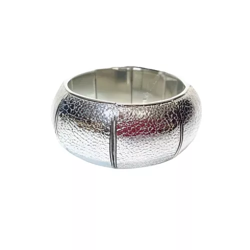 Silver Croc Print Bracelet