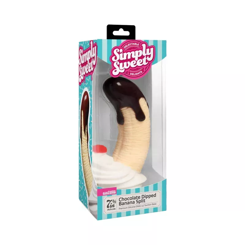 Simply Sweet Chocolate Dipped Banana Split Silicone Dildo