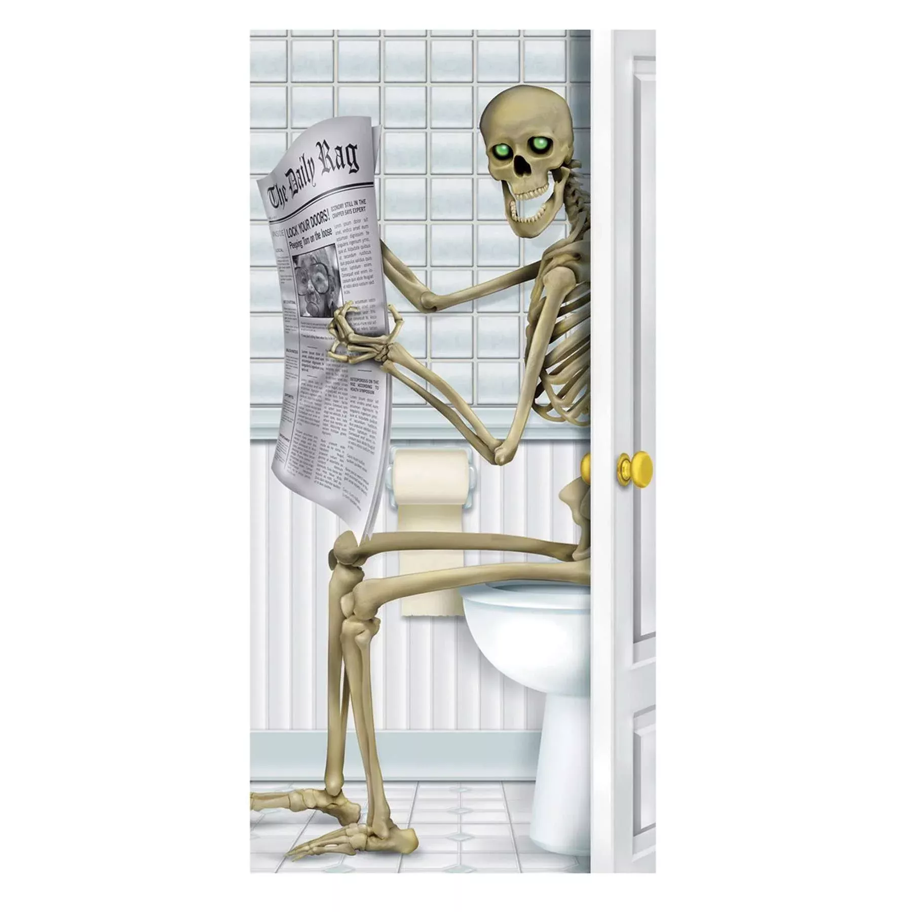 Skeleton Restroom Door Cover
