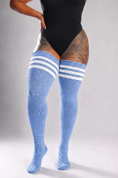 Skyward Stripes Thigh High Socks