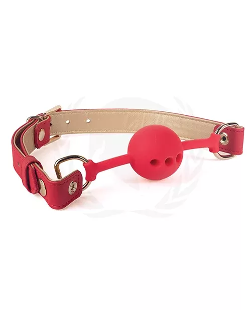Spartacus Ball Gag Red/Gold Straps - 46 mm