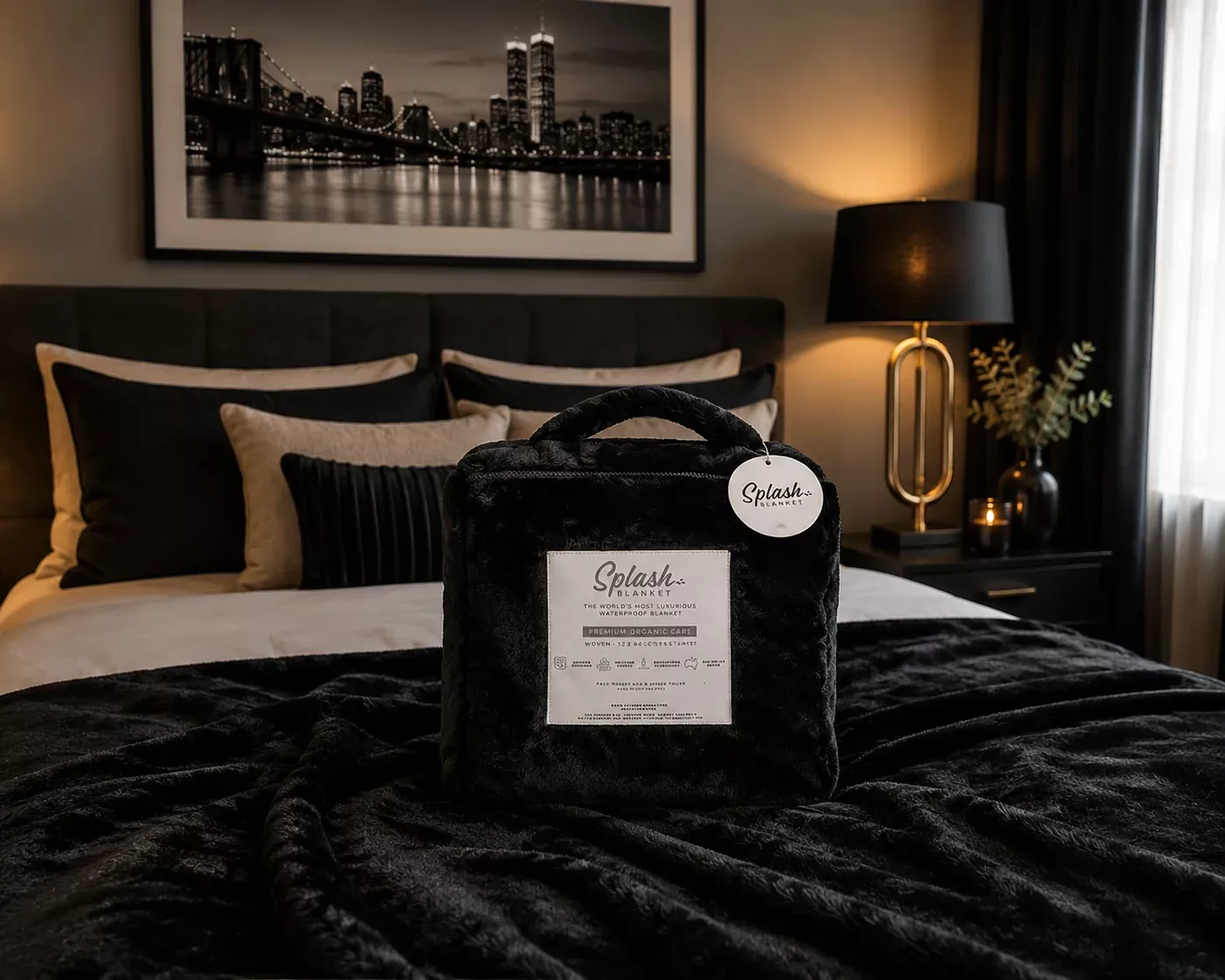 Splash Blanket Furlush Medium Black