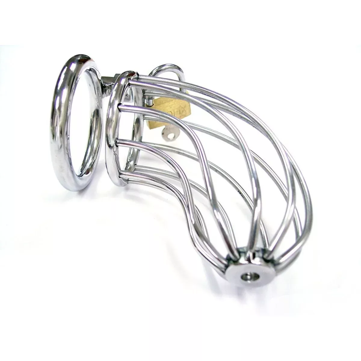 Stainless Steel Chastity Cock Cage with Padlock