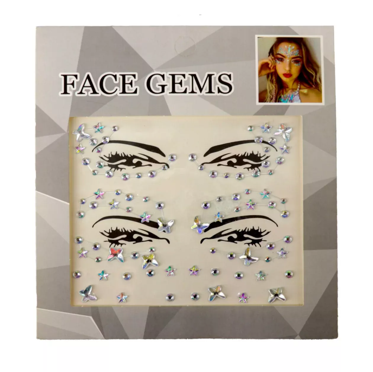 Star Studded Butterfly Face Gems