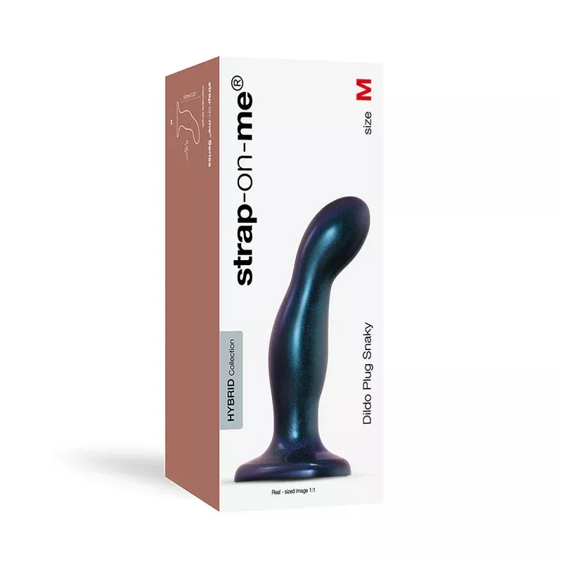 Strap-On-Me Snaky Dildo Plug Medium - Metallic Blue