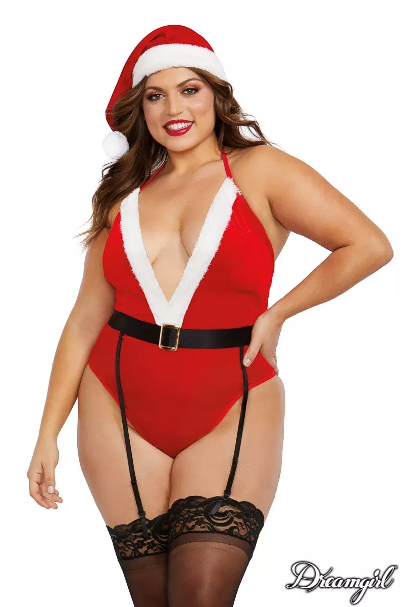 Stretch Velvet Santa Teddy with Hat